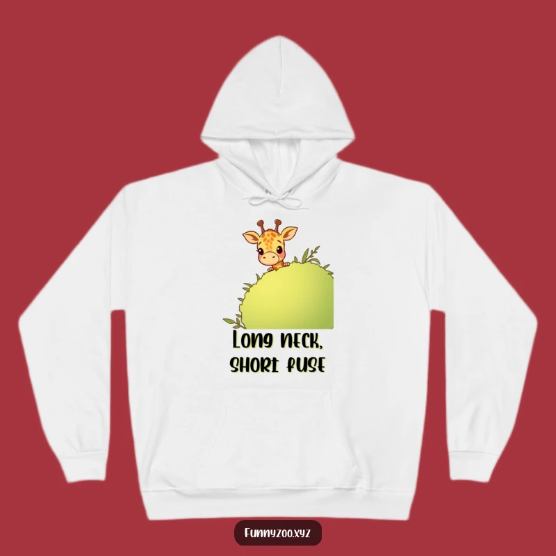 Funny Giraffe Over Bush Hoodie - Cozy Cartoon Character Sweatshirt, Perfect Gift