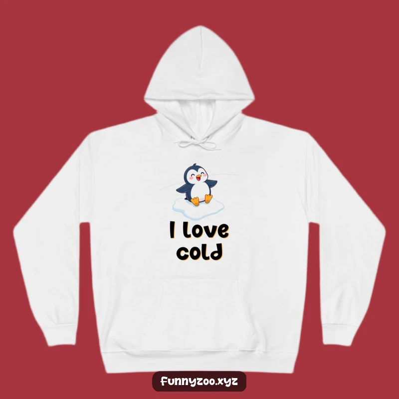 Funny Penguin Sliding Hoodie - Warm Cartoon Sweatshirt, Cozy Winter Gift