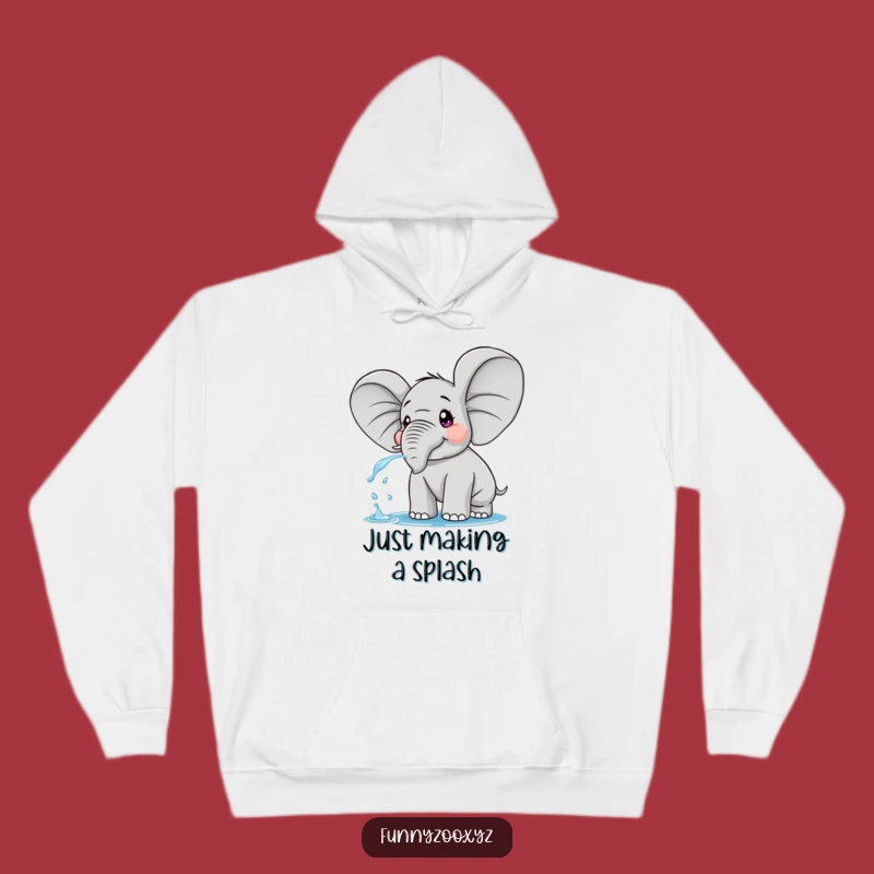 Funny Surprised Elephant Hoodie: Cozy Comfort with Gigantic Ears and Water Spray