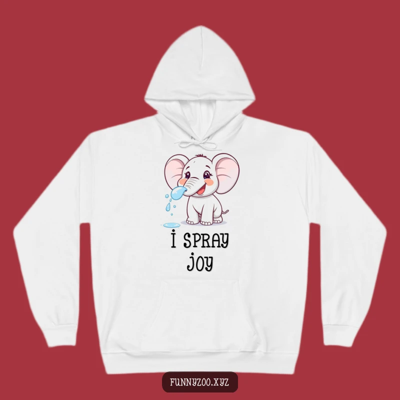 Funny Elephant Spraying Hoodie - Cozy Cartoon Sweatshirt, Playful Gift