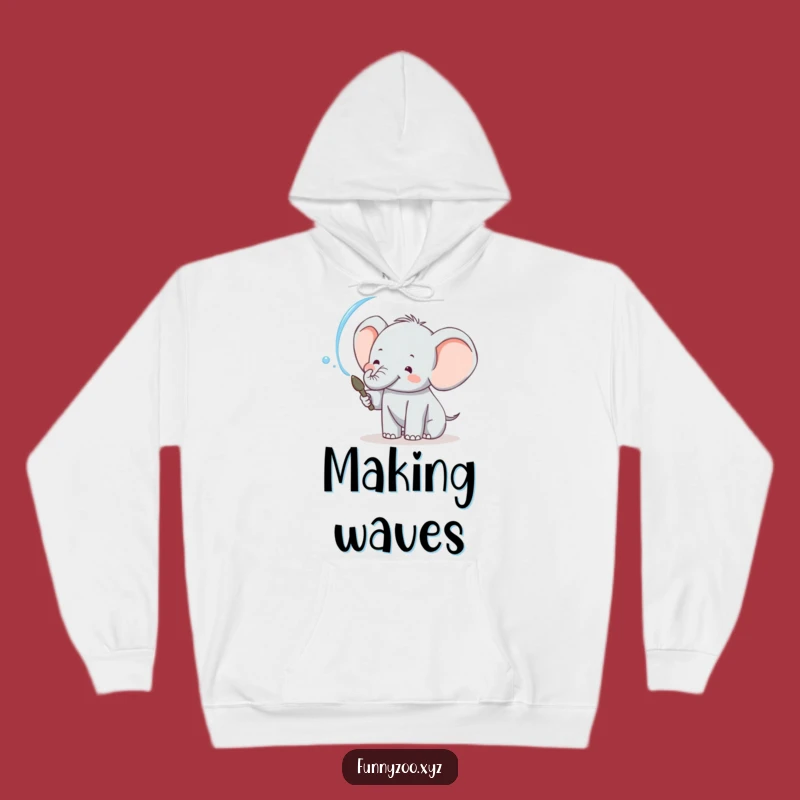 Funny Cozy Elephant Spraying Water Hoodie: Warm and Humorous Gift for All Ages