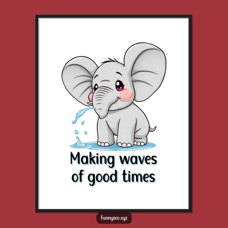 Free Printable Wall Art: Surprised Elephant Splash - Fun Animal Decor Downloadable