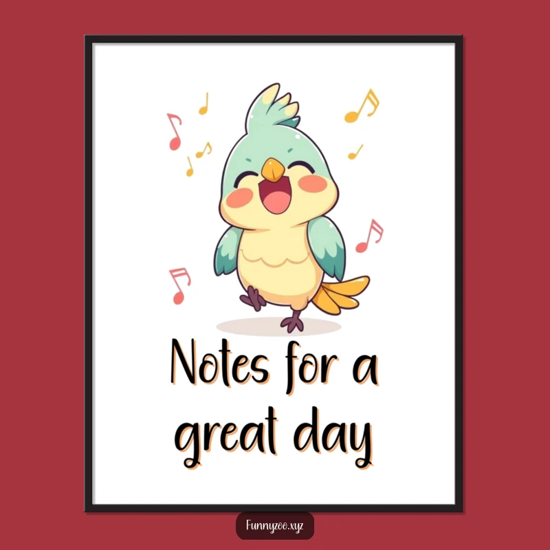 Funny Free Printable Wall Art: Happy Parrot Music Downloadable Art