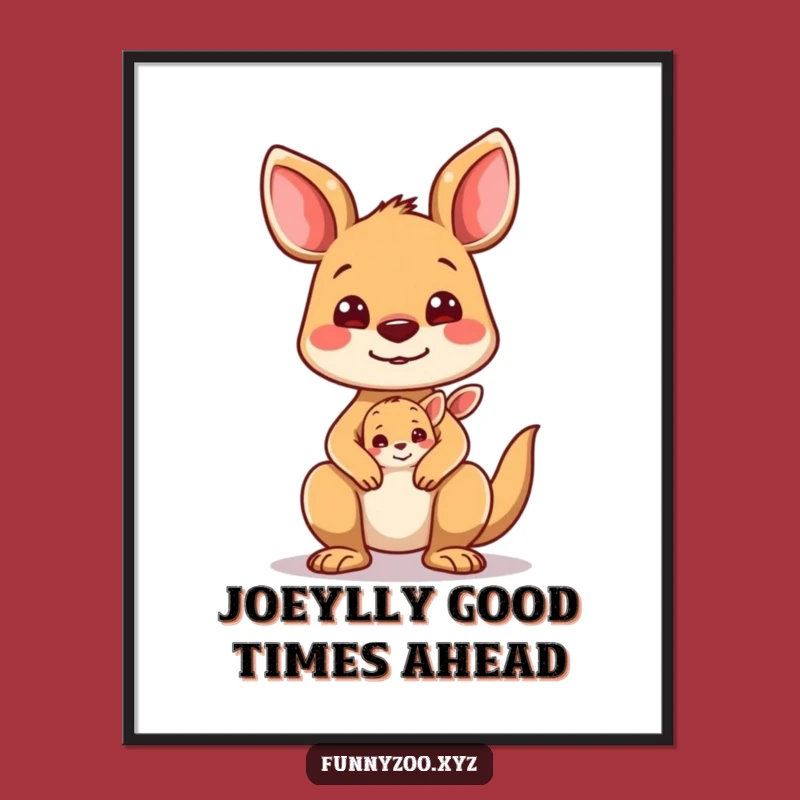Funny Free Printable Wall Art: Kangaroo Joey Faces Downloadable Art