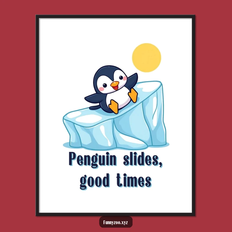 Funny Free Printable Wall Art: Penguin's Ice Adventure - Humorous Downloadable Decor!