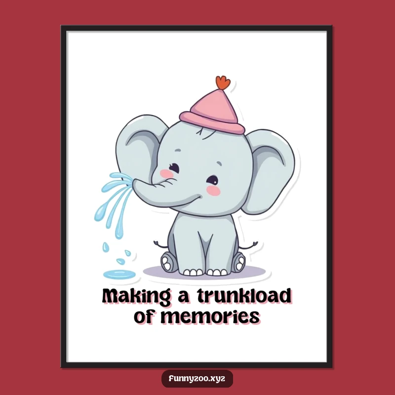 Free Printable Elephant Wall Art - Rainbow Spray Joyful Decor!