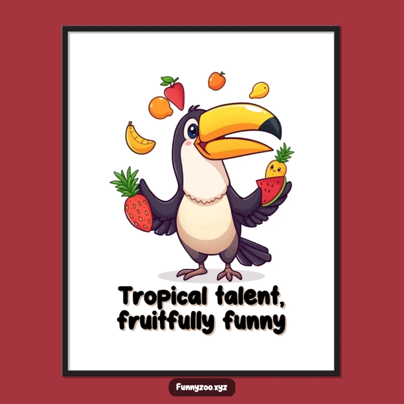 Funny Free Printable Wall Art: Juggling Toucan - Vibrant Downloadable Decor!