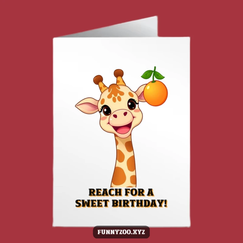 Free Printable Birthday Card: Cheerful Giraffe Birthday Treat - Fun Downloadable Gift