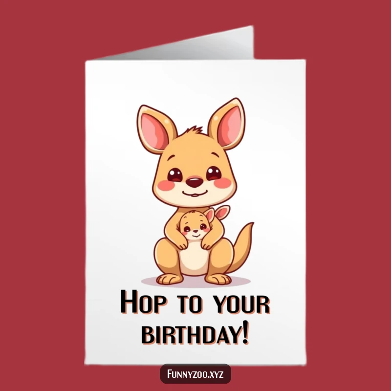 Free Printable Birthday Card: Funny Kangaroo Joey Faces Downloadable Gift