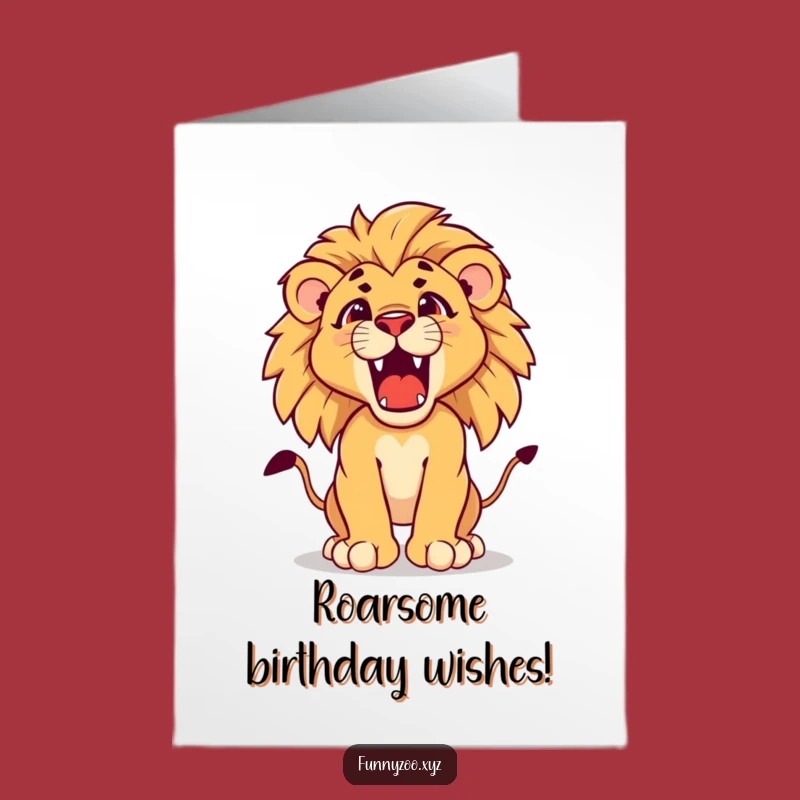 Free Printable Birthday Card: Roaring Lion Cub Downloadable Gift