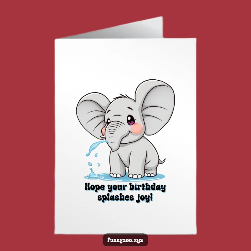 Free Printable Birthday Card: Surprised Elephant Splash - Fun Downloadable Gift