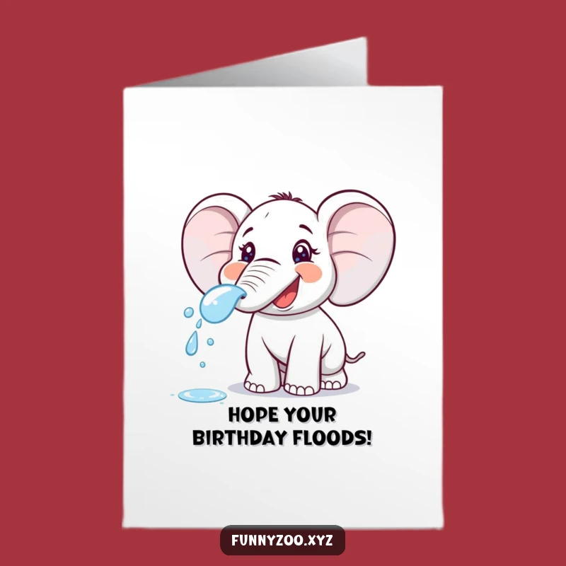 Free Printable Elephant Birthday Card - Water Spray Fun Downloadable Gift