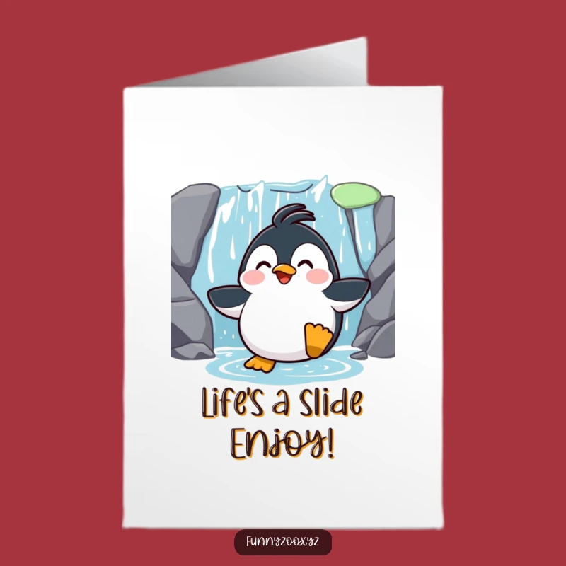 Free Printable Laughing Penguin Birthday Card - Hilarious Surfer Dude Download!