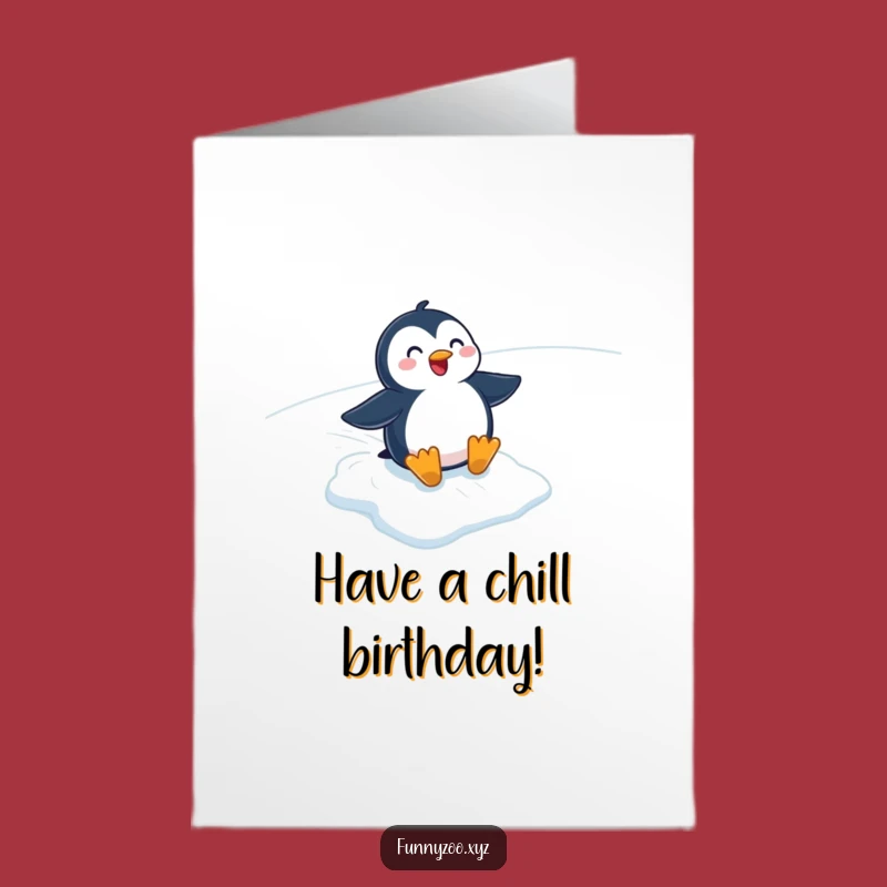 Free Printable Penguin Birthday Card - Sliding Fun Humor Downloadable Gift