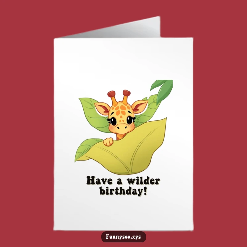 Free Printable Birthday Card: Giraffe Peeking, Jungle Fun Downloadable Gift