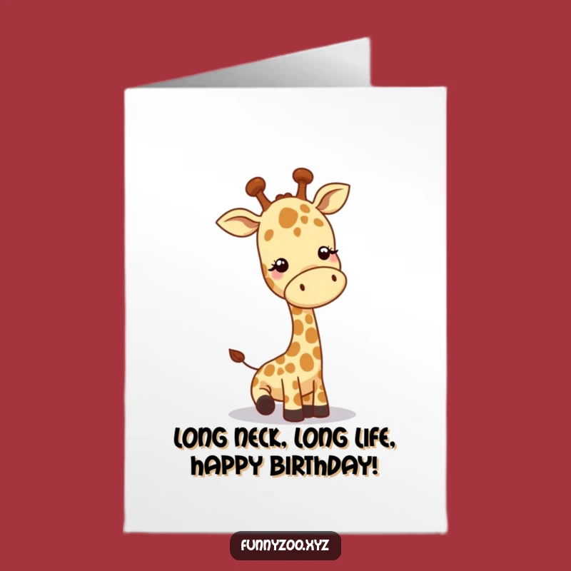 Free Printable Giraffe Birthday Card: Funny Downloadable Greeting for Kids & Adults