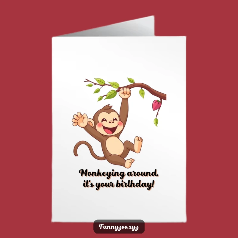 Free Printable Monkey Birthday Card - Giggling Vine Swinger Funny Downloadable Gift