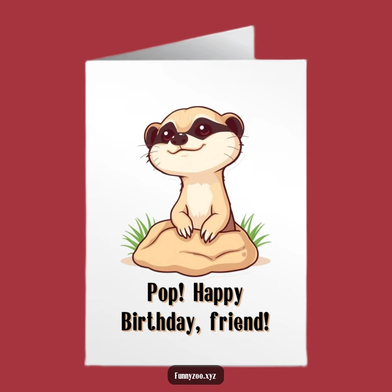 Free Printable Funny Meerkat Birthday Card: Curious Pop-Up Downloadable Gift