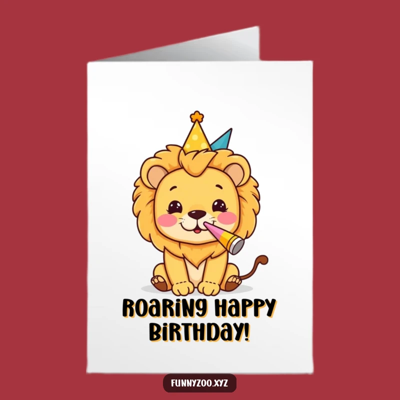 Free Printable Birthday Card: Roaring Lion Party, Hilarious Downloadable Celebration Gift