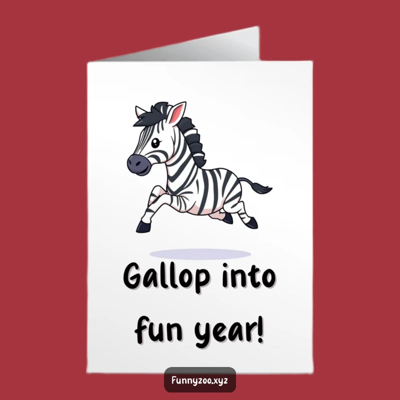 Zebra Birthday Card Free Printable: Playful Gallop Downloadable Gift