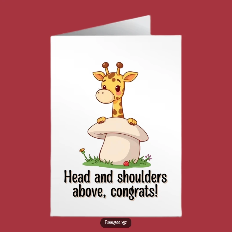 Free Printable Congrats Card: Giraffe Peeks at Success, Downloadable Cheer!