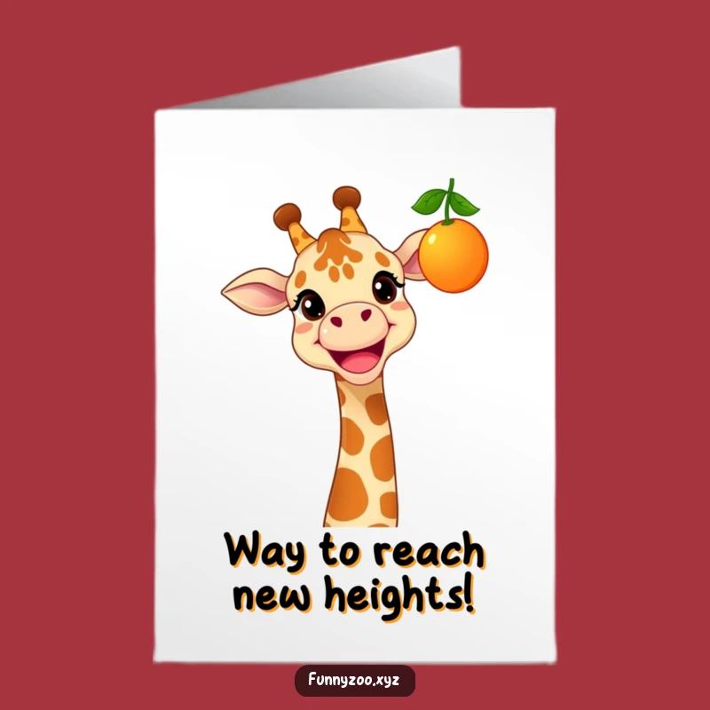 Free Printable Congrats Card: Giraffe Reaches Success - Cheerful Downloadable