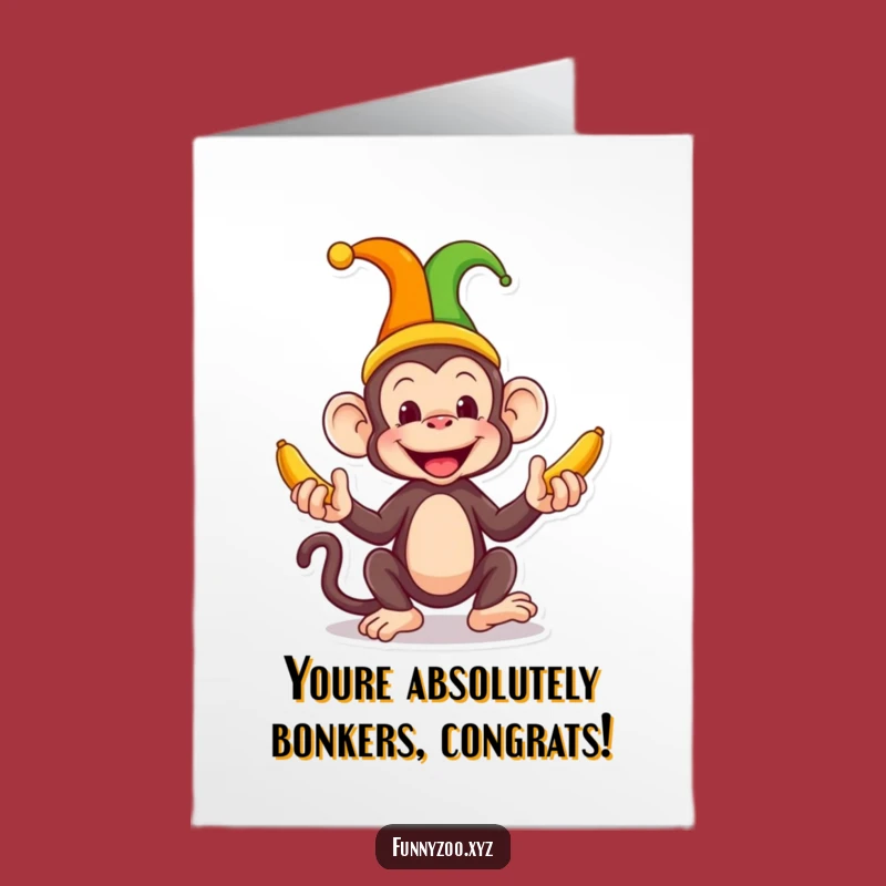 Free Printable Congrats Card: Juggling Monkey Cheers Success, Grab Your Download!