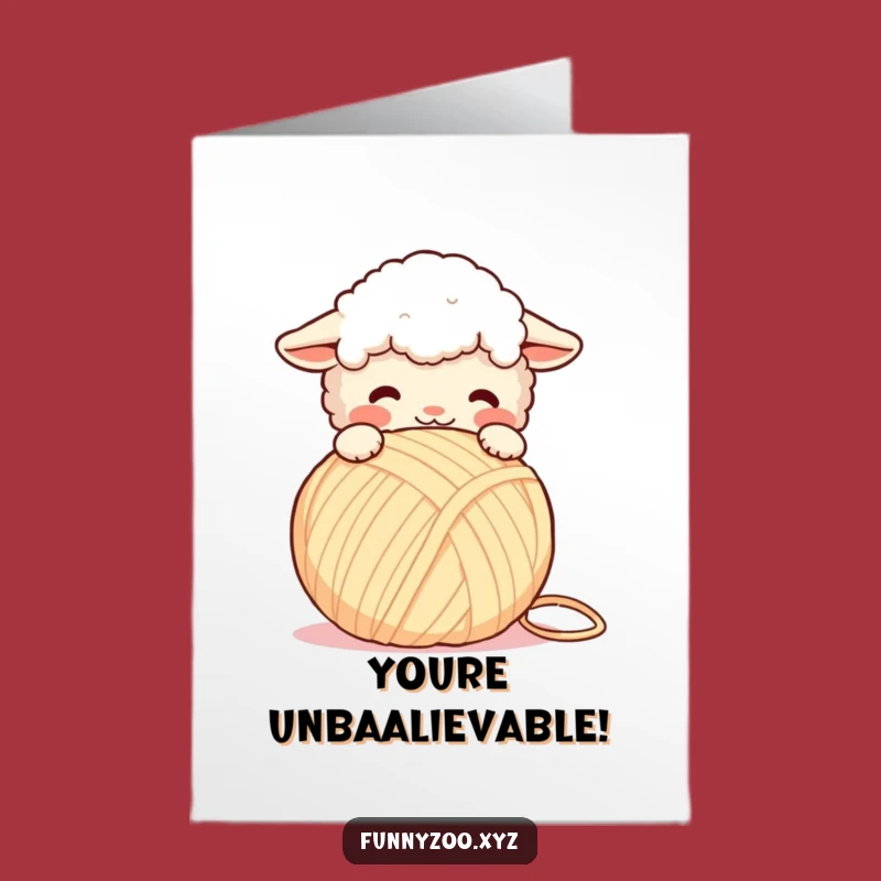 Free Printable Congrats Card: Sheep Headbutts Yarn Celebration Gift