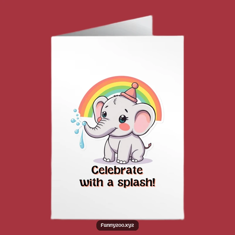 Free Printable Congratulations Card Elephant Rainbow, Joyful Downloadable Greeting