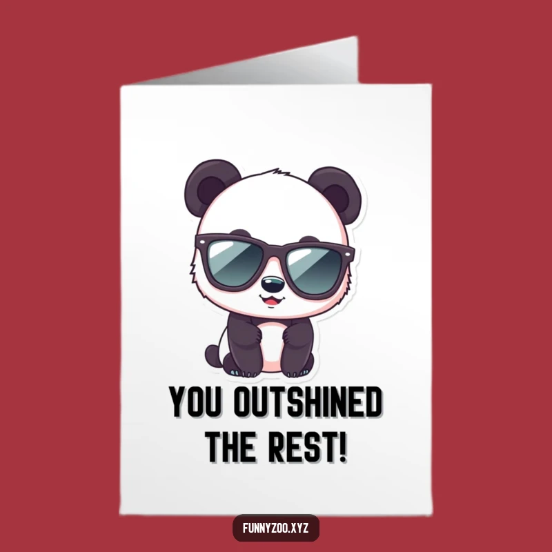 Free Printable Congrats Card: Panda with Sunglasses - Stylish Downloadable
