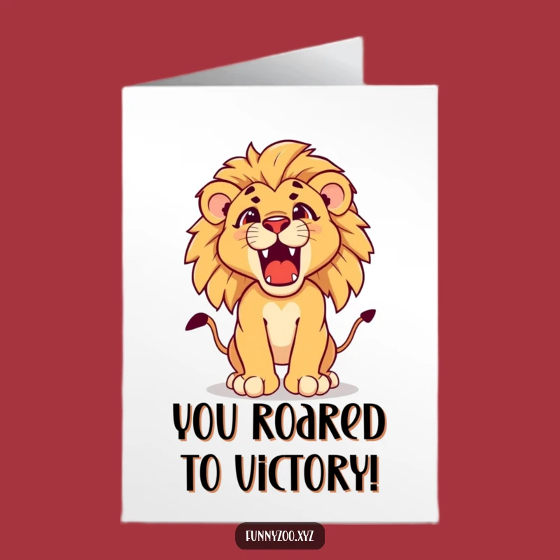 Free Printable Congrats Card: Lion Cub Roar Downloadable Gift