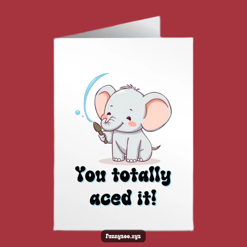 Free Printable Congrats Card: Playful Elephant Water Spray, Fun Downloadable Gift