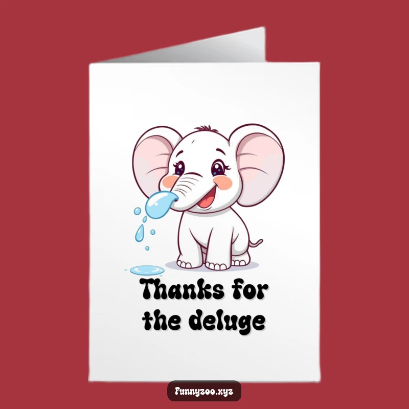 Free Printable Elephant Thank You Card - Water Spray Gratitude Humor