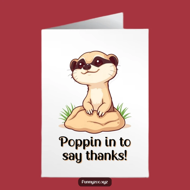 Free Printable Funny Meerkat Thank You Card: Curious Pop-Up Downloadable Gift