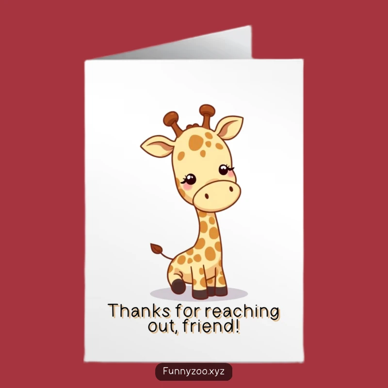 Free Printable Giraffe Thank You Card: Funny Downloadable Greeting for Sincere Gratitude