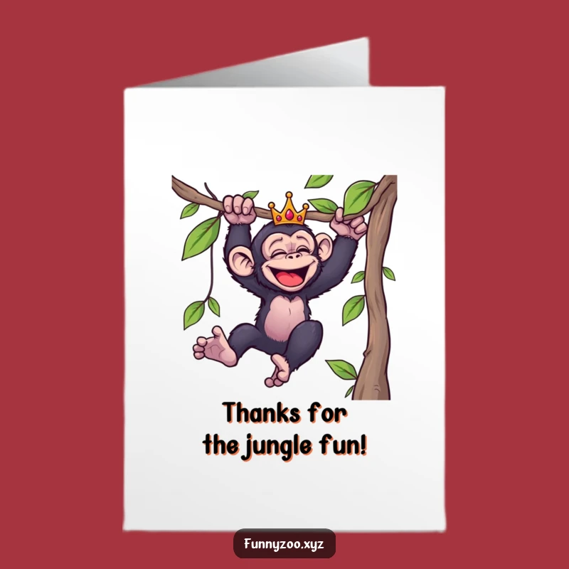 Free Printable Thank You Card: Giggling Chimp Offers Thanks - Hilarious Downloadable