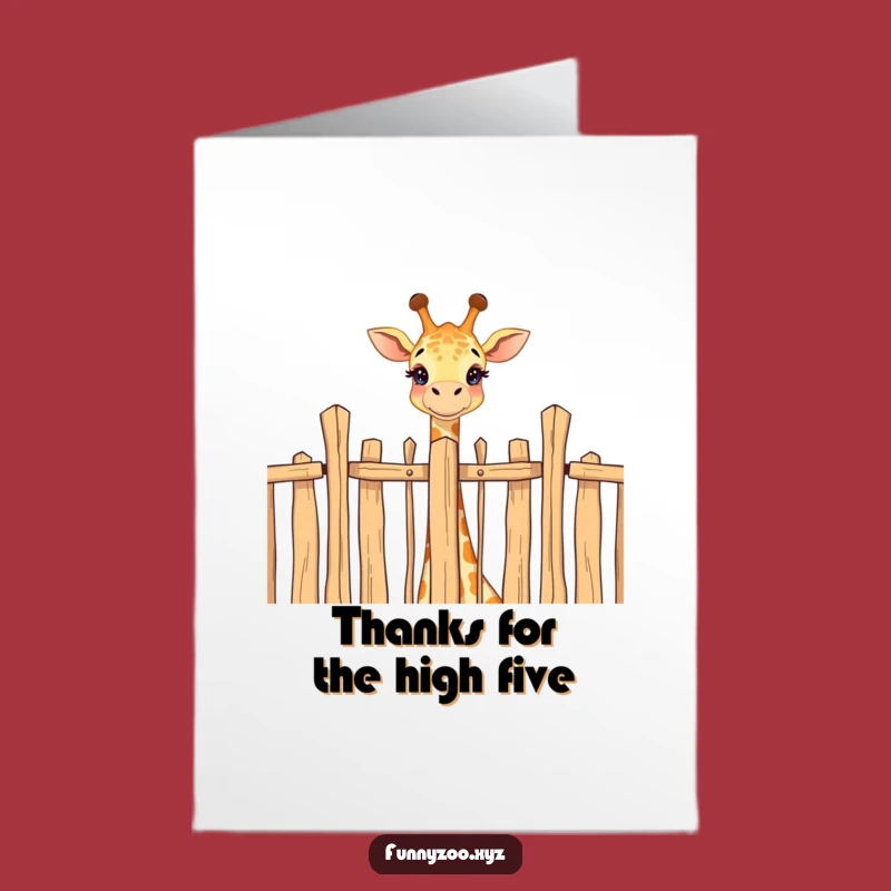 Free Printable Thank You Card: Giraffe's Grateful Glance Humorous Downloadable Gift