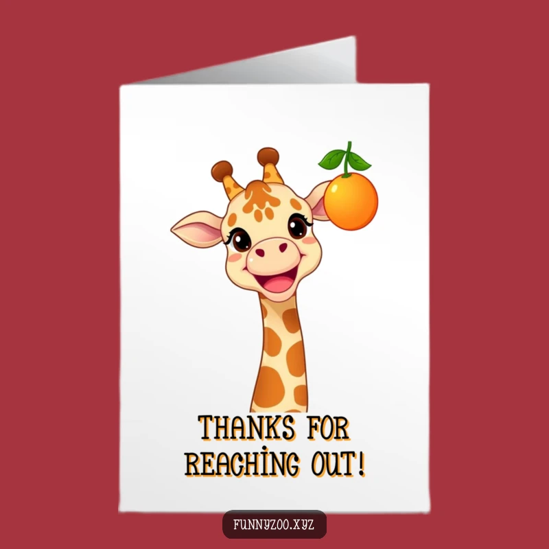 Free Printable Thank You Card: Giraffe's Grateful Reach - Cheerful Downloadable