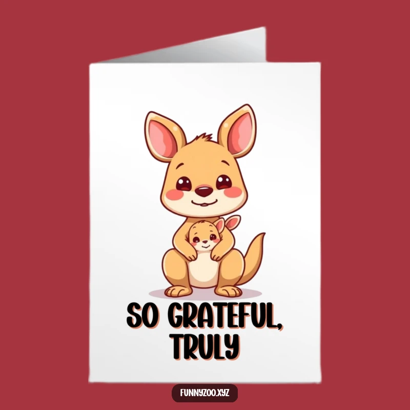 Free Printable Thank You Card: Kangaroo Joey Funny Faces Downloadable Gift