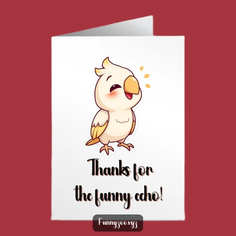 Free Printable Thank You Card: Mimicking Parrot - Funny Gratitude Downloadable