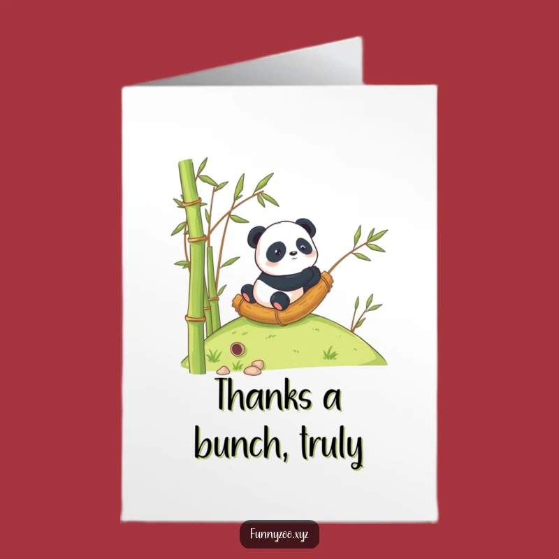 Free Printable Thank You Card: Panda Bamboo Roll Gratitude Downloadable Gift