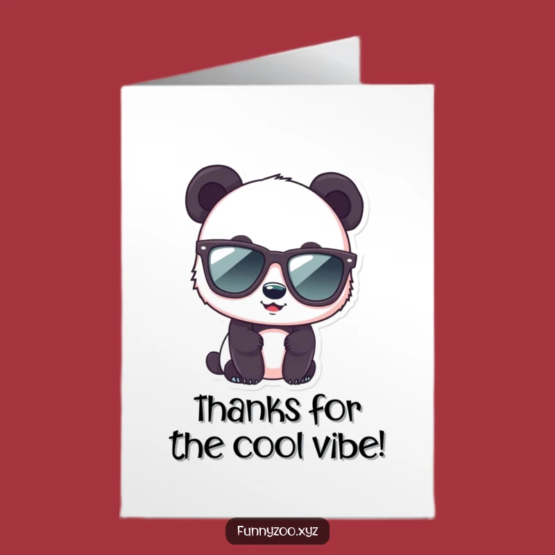 Free Printable Thank You Card: Panda with Sunglasses - Cool Gratitude