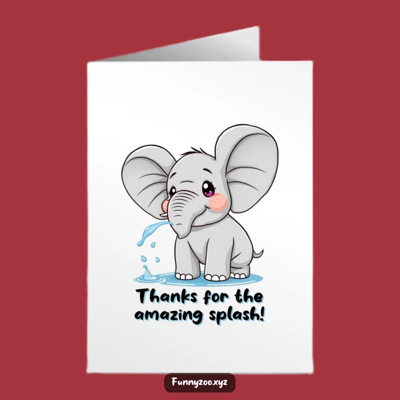 Free Printable Thank You Card: Surprised Elephant Thanks - Playful Downloadable