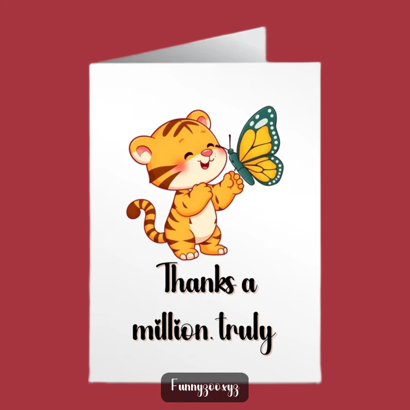 Free Printable Thank You Card: Tiger Butterfly Thanks Downloadable Gift
