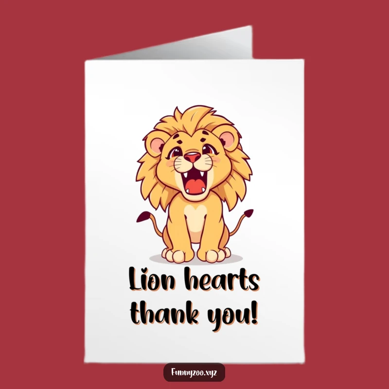 Free Printable Thank You Card: Lion Cub Roar Downloadable