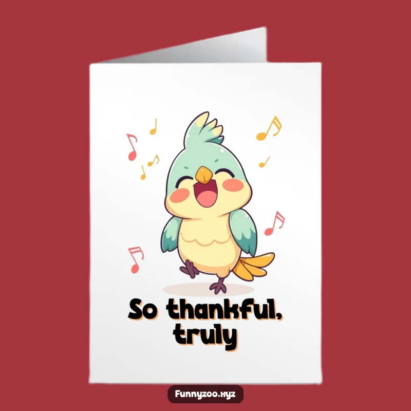 Free Printable Thank You Card: Parrot Music Gratitude Downloadable Gift