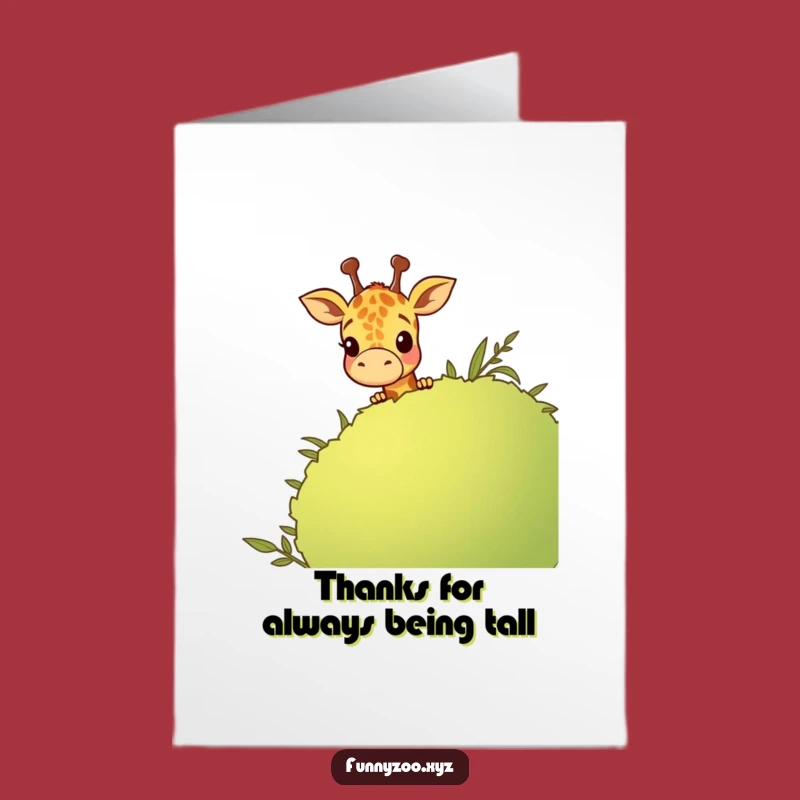 Funny Free Printable Giraffe Thank You Card: Bush Peek, Instant Gratitude!