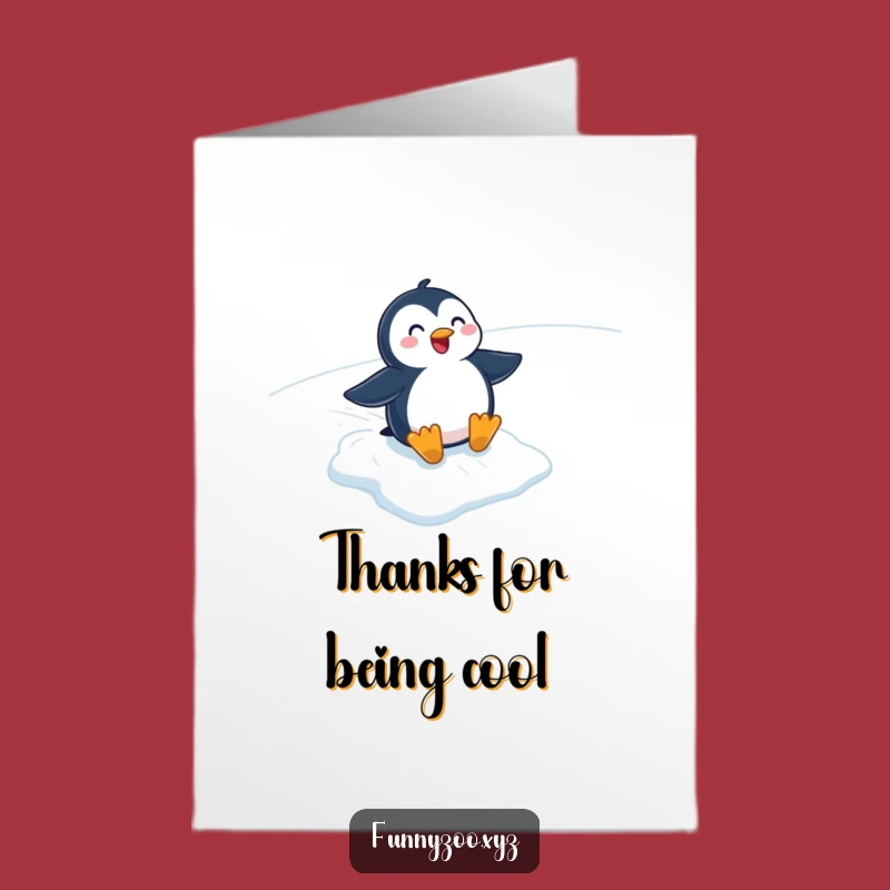 Free Printable Penguin Thank You Card - Icy Slope Gratitude Humor