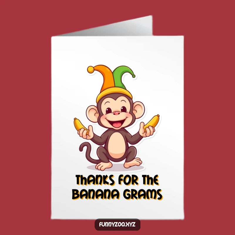 Free Printable Thank You Card: Juggling Monkey Thanks You, Easy & Fun!