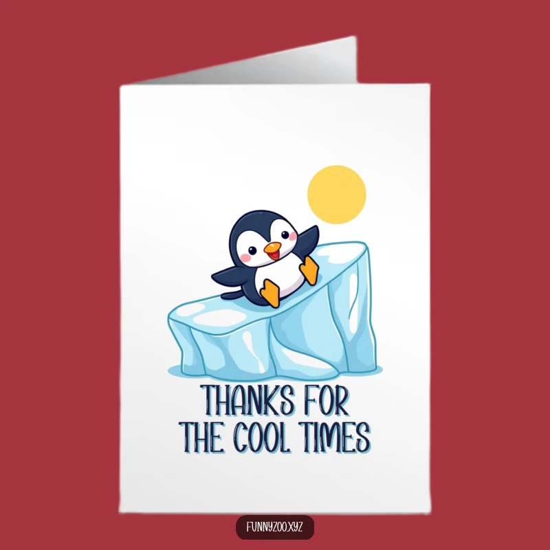 Free Printable Thank You Card: Penguin's Slippin' Thanks - Funny Downloadable Gift!